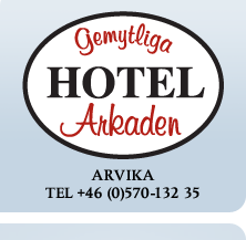 Hotel Arkaden, Arvika. Tel +46 (0)570 132 35