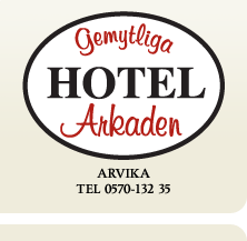 Hotel Arkaden, Arvika. Tel +46 (0)570 132 35